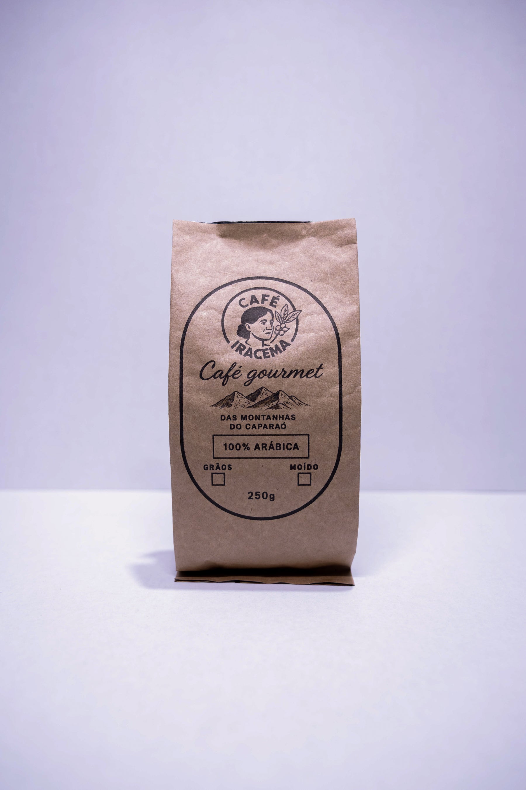 Pacote de café em: (grãos ou moído) - 250 G